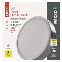 LED přisazené svítidlo NEXXO, kruhové, stříbrné, 21W, se změnou CCT EMOS ZM5243