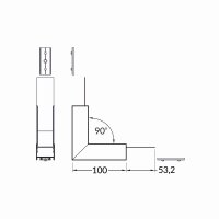 Spojka rohová vnitřní 90°  pro profily FKU78-02, set, elox FK TECHNICS 4739657