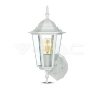Garden Wall Lamp E27 Matt White Up,  VT-