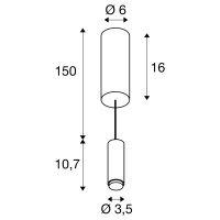 LALU závěsné svítidlo, Led Base, mix & match, 150 cm, 9,5 W, 3000 K, PHASE, bílá