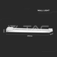 16W LED Wall Lamp White Body IP44 3000K, VT-819 V-TAC SKU218533