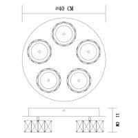 Stropní svítidlo AMUR chrom LED 40W 230V, 2800lm, 4000K GLOBO 49350D4