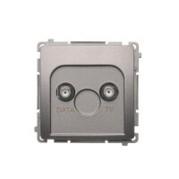 Zásuvka TV-DATA, typ F, DATA 1x vstup: 51000 MHz, Inox BMAD1.01/21