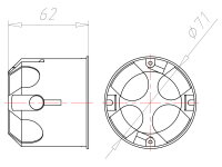 Krabice bezhalogen O-range ECON hl. 62mm, do dutých stěn KAISER 9266-77