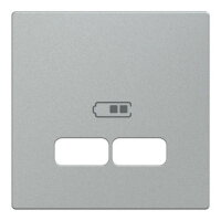 Centrální deska, Merten System M, pro USB nabíječky, aluminium MEG4367-0460