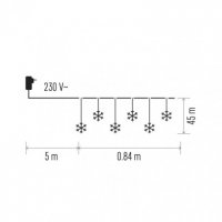LED vánoční závěs  vločky, 80cm, venkovní, teplá bílá, s časovačem Emos