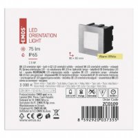 LED orientační vestavné svítidlo AMAL 80×80, 1,5W teplá bílá,IP65 EMOS ZC0109