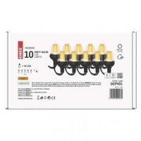 LED světelný řetěz 10x párty žárovky, 4,5 m, venkovní i vnitřní, vintage