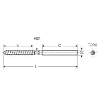 vrut se závitovou hlavou CADDY VDF 8X100 593310