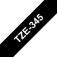 BROTHER TZe-345, černá / bílá (18mm, laminovaná)