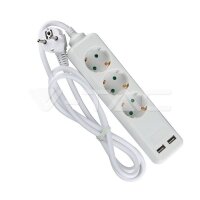 3 Ways Socket With 2 USB (3G 1.5MM2 X 1.