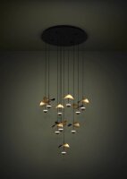 Závěsné svítidlo DRACERA LED O580 černá/zlatá 10X2,3W EGLO 390339