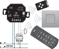 RF mini přijímač k ovládání stmívačů NIKO 05-332