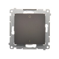 Spínač dvojpólový, řazení 2, 16AX 250V~, hnědá matná metalizované DW2A.01/46