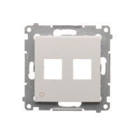 Kryt teleinformačních zásuvek na Keystone plochá dvojitá, antibakteriální bílá