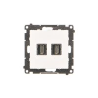 Zásuvka HDMI 2 násobná (přístroj s krytem) bílá matná   TGHDMI2.01/111
