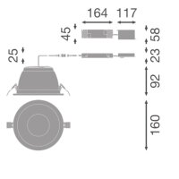 DOWNLIGHT COMFORT HIGH EFFICIENCY DALI UGR<19 D150 P 15W 840 U19 WT
