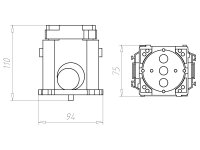 B1 Krabice  pro velké trubky, d60mm, hl. 110mm, do betonu KAISER 1260-11
