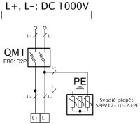 fr39081-DC-0-1-1 fotovoltaická rozvodnice jeden string IP65 1000V FAMATEL fr004e