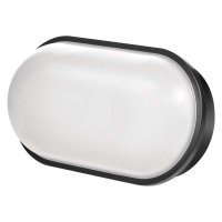 LED NÁSTĚNNÉ SV. OVÁL ČERNÁ IP65 20W WW