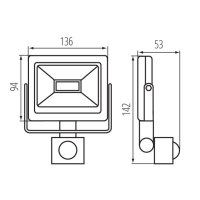 Reflektor Reflektor LED s čidlem MILEDO GRUN V2 LED-20-B-SE 31155 Kanlux