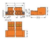 Konektor s pájecími piny CAGE CLAMP 2,5mm2 oranžová 15pól. WAGO 231-645/109-000