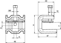 OBO SSP 20-40 M8 FT Upínací lišta těžké provedení 20-40mm Ocel žár.zinek