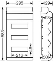 KV 90-Jističová skříň 36 modulů (3x12x18mm), IP65 HENSEL KV 8336