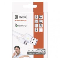 Rychlonabíjecí a datový kabel USB-A 2.0/micro USB-B 2.0, Quick Charge, 1 m, bílý
