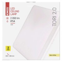 LED přisazené svítidlo TORI, čtvercové bílé 24W teplá bílá, IP54 EMOS ZM4124