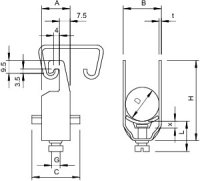 Třmenová příchytka OBO 2056U 46 ALU jednoduchá 40-46mm Hliník Alu