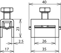 Napínací hlava pro pásek 25x0,3mm nerez pro DEHNiso 106324