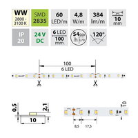 LED pásek SMD2835 WW CRI90 sp.d. 22m