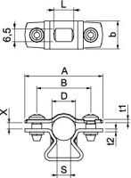 OBO ASL 733 12 ALU Distanční příchytka se závitem M6 10-12mm Hliník Alu