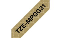 Páska BROTHER TZe-MPGG31 se zlatými geometrickými vzory/černá (12mm, 4m)