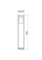 Sloupkové svítidlo LAGOS ST E27 1Xmax.15W IP44 800mm DG REDO 90524