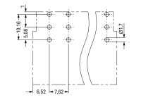 Konektor s pájecími piny THT pájecí kontakt 1,0x1,2 mm úhlové světle šedá 6pól.