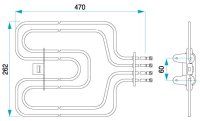 Topné těleso do trouby 230V 750 +1850W BACKER 447090050