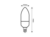 SMD LED, E14 C35, 9W, 806lm, 3000K