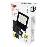 LED reflektor VISIO s pohybovým čidlem, 30 W, černý, neutrální bílá EMOS ZS2933