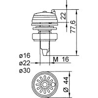 Pultová signalizace  BIP 92 48V ACDC IP30 75 dB M16 světle šedá 1 tón 42320