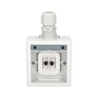 ATLAS 2K IP65 Tlačítko symbol 'zvonek' č.1/0 s vývodkou M20, na povrch, šedý