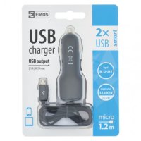 Univerzální USB adaptér do auta 3,1A (15,5W) max., kabelový EMOS V0217