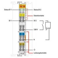 2kanálový binární vstup AC 230V světle šedá WAGO 750-405