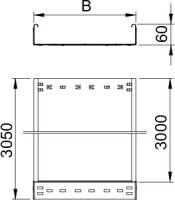 OBO MKSMU 630 A2 Kabelový žlab MKSMU neděr. s rychlospojkou 60x300x3050 Nerez