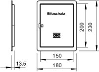 OBO 5800 VA Revizní dvířka, 230x180x14, Nerez ocel, materiál 1.4307, A2, 1.4301