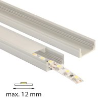 Přisazený hliníkový profil PQ 17x8 mm mléčný difuzor 1 m MCLED ML-761.001.43.1