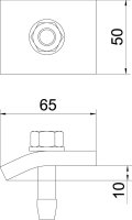 OBO KWH 10 FT Spojovací úhelník se šr. s hák. hl. h = 10 mm 60x50 Ocel žár.zinek