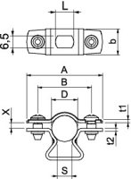OBO ASL 733 14 G Distanční příchytka s připojovacím závitem M6 12-14mm Ocel