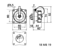 Zásuvka vestavná 16A 3p 230V IP68 CZ modrá BALS 7153